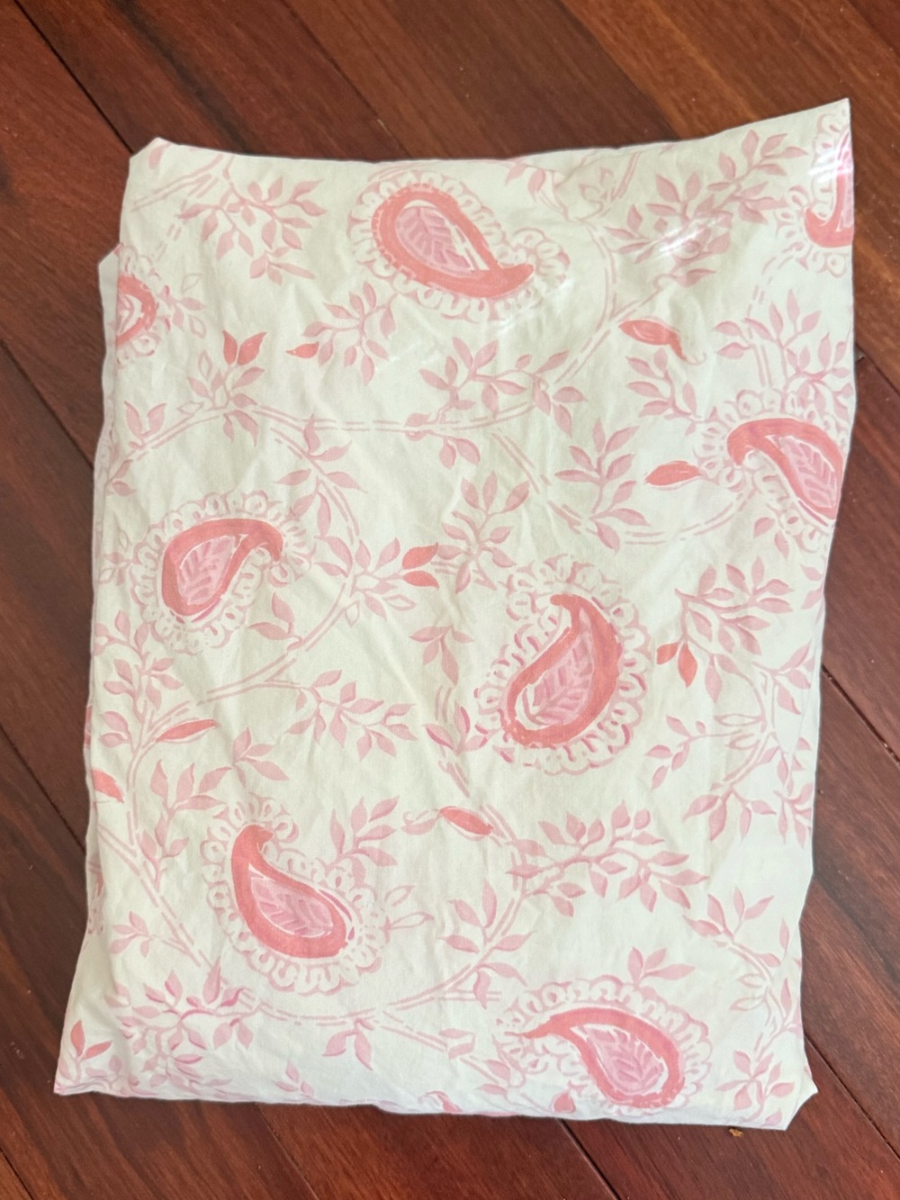 Pottery Barn Kids White Pink Floral Paisley Fitted Crib Sheet